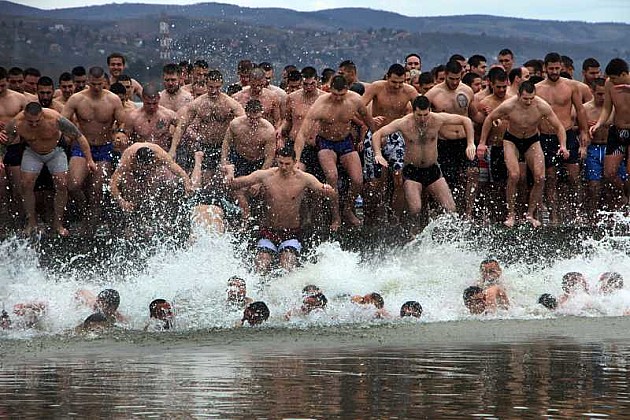 Plivanje za časni krst u Sremskim Karlovcima