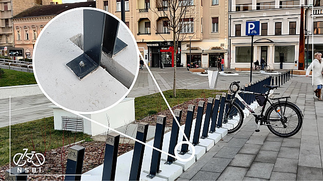 NSBI: Novi parkinzi za bicikle na Pozorišnom trgu nepraktični