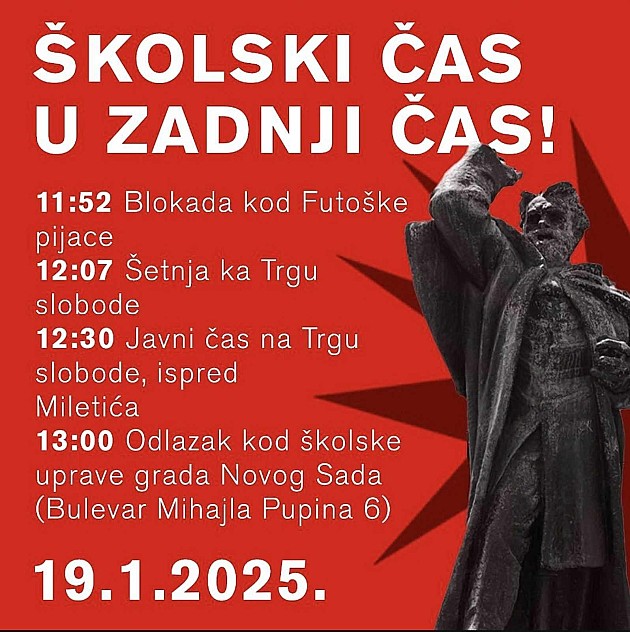 Danas protest novosadskih srednjoškolaca: Raspust je vaš, Promena je naša