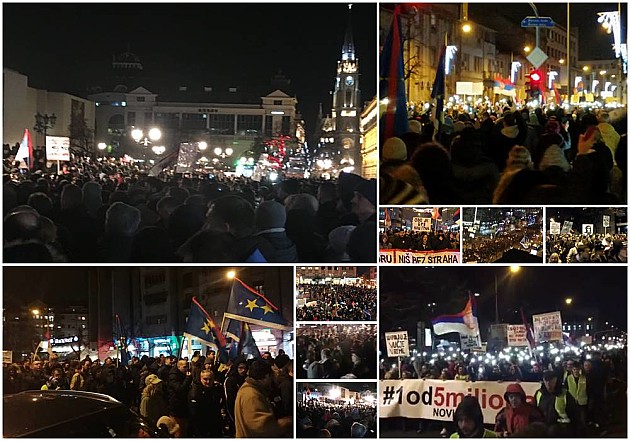 Večeras je Novim Sadom šetalo između pet i 10 hiljada ljudi