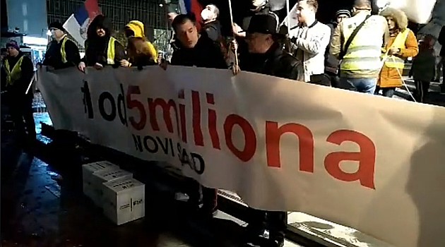 Završen šesti protest „Jedan od pet miliona“ u Novom Sadu