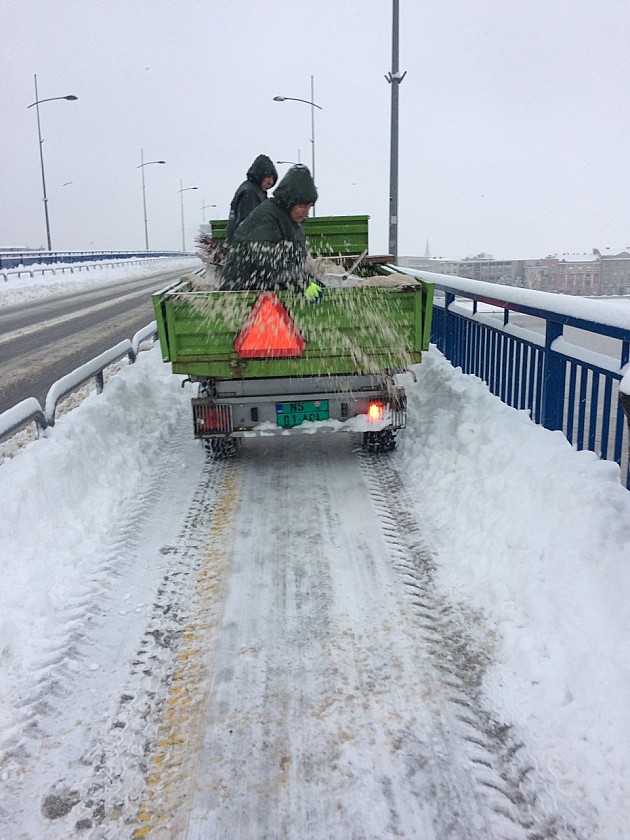 Sneg zavejao Novi Sad, saobraćaj otežan