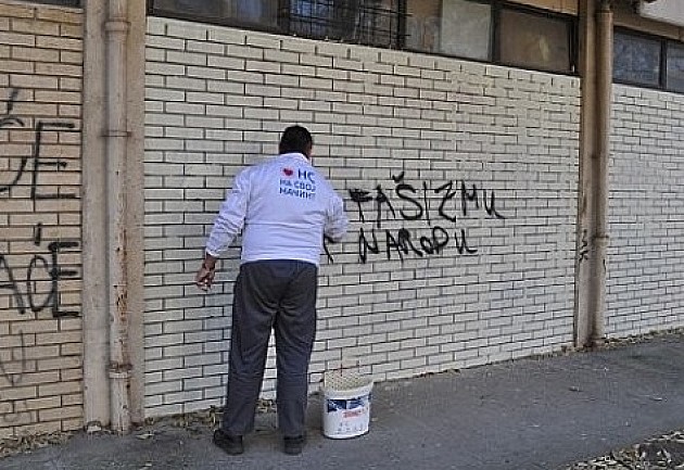Neonacistički grafiti po centru Novog Sada