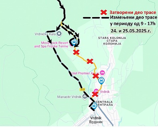 Izmena trase autobusa kroz Vrdnik tokom vikenda