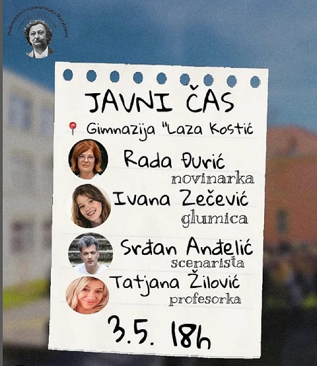 Danas javni čas u Lazinoj gimnaziji