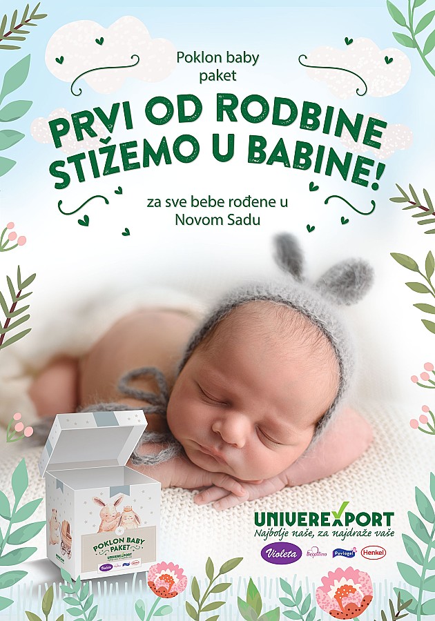 Univerexport poklanja pakete za sve bebe rođene u Novom Sadu