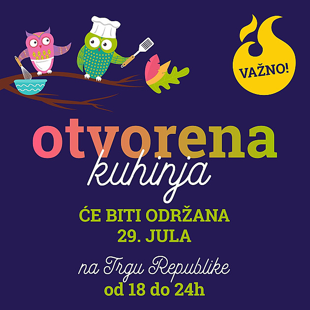 „Otvorena kuhinja“ 29. jula na Trgu republike