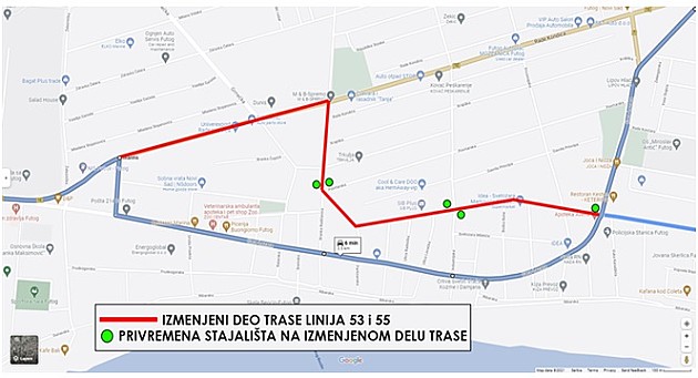 Autobusi na linijama 53 i 55 menjaju trasu u četvrtak i petak kroz Futog