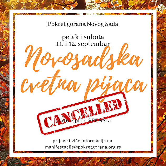 Otkazana prva jesenja Novosadska cvetna pijaca