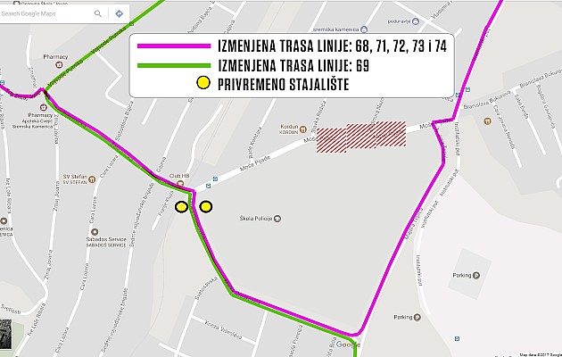 Radovi u Sremskoj Kamenici menjaju trase autobusa