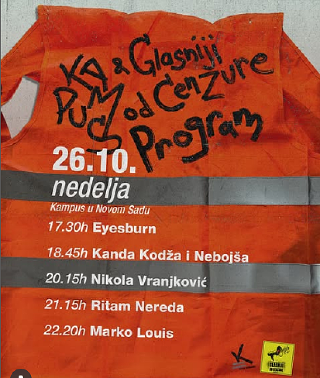 Veliki protestni koncert danas u kampusu