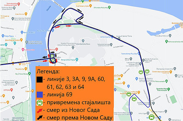  Autobusi GSP-a  menjaju trase kretanja kroz Petrovaradin