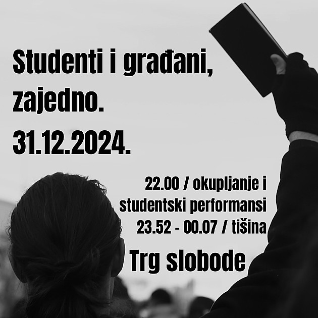 Poseban program večeras na trgu, novosadski studenti uz 15 minuta tišine dočekuju 2025. godinu