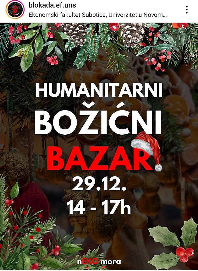 Humanitarni bazar danas ispred zgrade Ekonomskog fakulteta